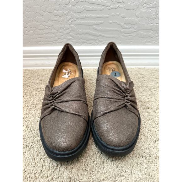 CLARKS | Women’s Brown Slip-On Comfort Loafers Ultimate Comfort Sole | Size 7 - Picture 3 of 7